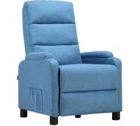 COMHOMA Fauteuil relax Fauteuil TV avec fonction relax, coussin à ressorts avec repose-pieds Fauteuil de relaxation unique Tissu-Bleu