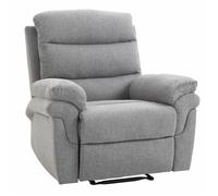 HomCom Fauteuil relaxation inclinable manuel – repose-pied réglable – tissu polyester gris chiné