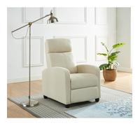 Fauteuil relaxation push back ALVA 100 x 68,5 x 86 cm tissu écru