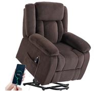 HOMCOM Fauteuil Releveur Électrique Dossier Inclinable Assise Large Marron | Fauteuil Relax Électrique en Velours avec Port USB, Repose-Pieds, Poche Latérale, Coussin à Ressorts, Télécommande
