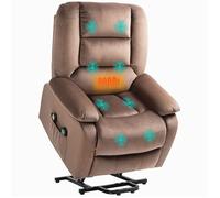 Fauteuil releveur électrique - HOMCOM - dossier inclinable - avec repose-pied télécommandes et poche latérale - polyester - marron