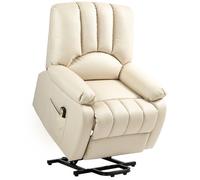 HOMCOM Fauteuil releveur électrique Fauteuil Relax inclinable en Microfibre avec Repose-Pied et télécommande - 86 x 92 x 102 cm - Beige