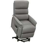 HomCom Fauteuil releveur électrique télécommande dossier inclinable pochette repose-pied gris chiné