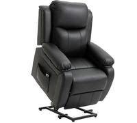 Fauteuil releveur électrique - HOMCOM - repose-pied, dossier inclinable, télécommande - revêtement en PU - 76x90x105cm - noir