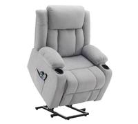 Fauteuil releveur Fauteuil de Relaxation électrique massant inclinable et Chauffage, 74x88x103 cm Gris