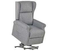 Fauteuil de relaxation électrique fauteuil releveur inclinable avec repose-pied ajustable lin gris chiné Gris G