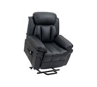 HomCom Fauteuil releveur inclinable – Relaxation électrique, repose-pied ajustable, synthétique Noir