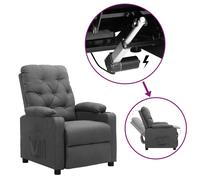 Fauteuil Releveur Inclinable Gris Foncé Tissu Electrique Meuble Salon vidaXL