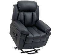Fauteuil releveur inclinable - HOMCOM - Fauteuil de Relaxation électrique - Repose-Pied Ajustable - revêtement synthétique - Noir
