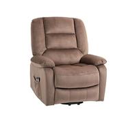 HOMCOM Fauteuil releveur électrique, Fauteuil Relax électrique, Dossier inclinable avec Repose-Pied, télécommandes et Poche latérale, Fauteuil Relaxant, Tissu Polyester Aspect Velours, Marron
