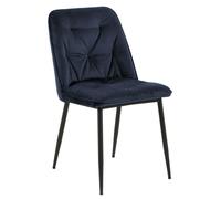 Fauteuil rembourré Brooke standard, pieds en métal bleu marine