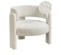 Fauteuil Rembourré en Tissu Chenille Dossier Incurvé Assise Moderne de Style Sca