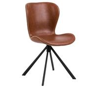FAUTEUIL REMBOURRÉ, similicuir, style rétro marron loft