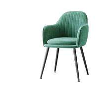 Fauteuil rembourré vert élégant pour salon, maquillage, lecture et utilisation au bureau, chaise d'appoint moderne avec pieds en métal (noir) - Tabouret de loisirs polyvalent