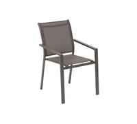 Hespéride - Fauteuil de Jardin Empilable Essentia Wengé et Praline Anti-Rouille Texaline Léger Facile à Ranger Mobilier d'Aménagement Terrasse Balcon