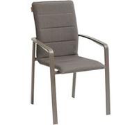 Hespéride - Fauteuil de Jardin Empilable Diese Mocha et Praline Anti-Rouille Tissu Déperlant Séchage Rapide Mobilier Confort pour Terrasse Balcon