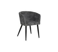 Fauteuil repas tissu chenille gris Marlo
