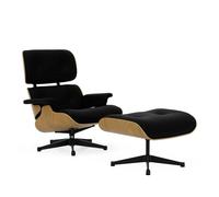 Fauteuil & repose pied Eames Lounge Chair cuir shell natural walnut
