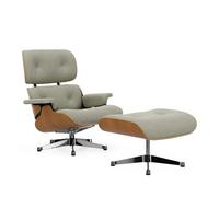 Fauteuil & repose pied Eames Lounge Chair étoffe shell cherry natural