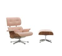 Fauteuil & repose pied Eames Lounge Chair étoffe shell walnut black pigmented