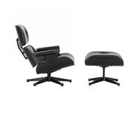 Fauteuil & repose pied Eames Lounge Chair shell black lacquered ash