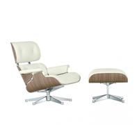 Fauteuil & repose pied Eames Lounge Chair shell walnut white pigmented
