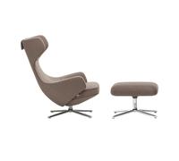 Fauteuil & repose pied Grand Repos étoffe Fabric with contrasting seam/cross stitch/removable cover