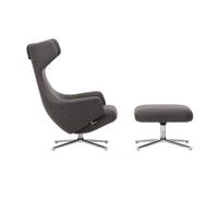Fauteuil & repose pied Grand Repos étoffe Fabric with contrasting seam/cross stitch/removable cover