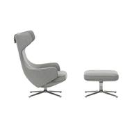 Fauteuil & repose pied Grand Repos étoffe Fabric with contrasting seam/cross stitch/removable cover