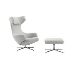 Fauteuil & repose pied Grand Repos étoffe fabric with double stitch seam/removable cover