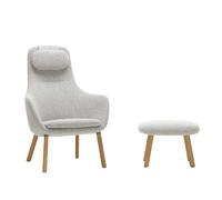 Fauteuil & repose pied HAL Lounge étoffe natural oak base