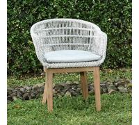 Fauteuil résine tressée grise lounge