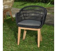 Fauteuil résine tressée noire lounge