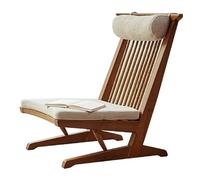 Fauteuil rétro en rotin - Chaise d'appoint à dossier haut en bois massif pour salon, chambre à coucher et terrasse - Idéal pour les petits espaces, solution élégante et confortable