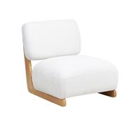 Fauteuil Retro en Tissu Sans Accoudoirs Pieds en Bois Massif Meuble de Salon Bla
