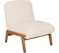 Fauteuil revêtu de tissu bouclette coloris ivoire - Longueur 61,4 x Profondeur 75,5 x Hauteur 76 cm - PEGANE - G