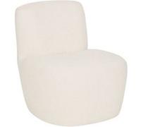 Fauteuil revêtu de tissu bouclette coloris ivoire - Longueur 63,6 x Profondeur 70,8 x Hauteur 67,8 cm - PEGANE - G