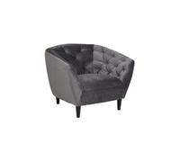 - Fauteuil Ria en velours - 1 place - Gris foncé - Ria