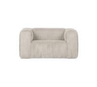 Fauteuil ribcord blanc cassé Bean