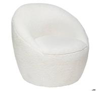 Fauteuil ""Romi"" bouclette blanc - Atmosphera createur d'interieur