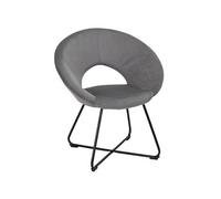 KONAE - Fauteuil Rond Ajouré en Velours Côtelé Gris - Altobuy Gris