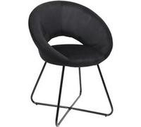AltoBuy KONAE - Fauteuil Rond Ajouré en Velours Côtelé Noir