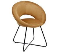 KONAE - Fauteuil Rond Ajouré en Velours Côtelé Ocre - Altobuy Orange
