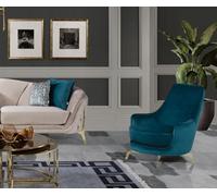 Fauteuil rond Design Salon Rembourrage Bois Rembourrage Moderne Luxe Bleu Nouveau