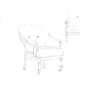 Fauteuil rond en lin et coton écru Léonie