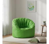 Fauteuil rond rembourré, couleur verte, Dimensions 80 x 80 x 80 cm