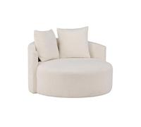 Fauteuil Rond Tissu Bouclette "Kelso" 120cm Blanc