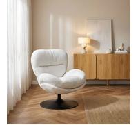 Fauteuil rotatif CERES 1 place tissu blanc