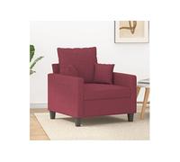 vidaXL Fauteuil TV de salon avec coussin, accoudoirs et dossier rembourrés, tissu bordeaux, moderne