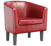 vidaXL Fauteuil cabriolet Chaise de relaxation avec dossier et accoudoirs Similicuir Rouge Bordeaux
